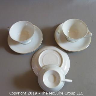 Fine China - Cups and Saucers - x3 Gold Trim