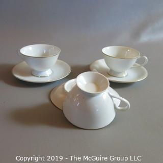 Fine China - Cups and Saucers - x3 Gold Trim