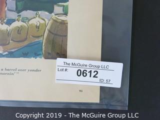 "If you prefer somethin' aged, Ah got a barrel over yonder Ah run through yesterday mornin'"; Vintage M-C Esquire Magazine Cartoon