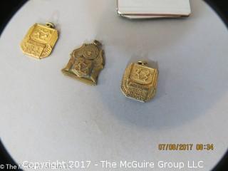 Collection including AFL-CIO Press Badge; pocket knife and (3) high school track and field medals