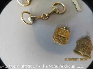 Collection including AFL-CIO Press Badge; pocket knife and (3) high school track and field medals