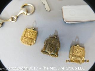 Collection including AFL-CIO Press Badge; pocket knife and (3) high school track and field medals