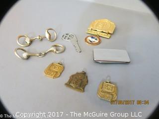 Collection including AFL-CIO Press Badge; pocket knife and (3) high school track and field medals