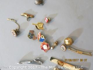 Collection including pins, charms and tie clasps 