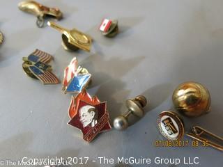 Collection including pins, charms and tie clasps 