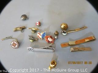 Collection including pins, charms and tie clasps 