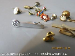 Collection including pins, charms and tie clasps 