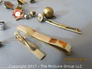 Collection including pins, charms and tie clasps 