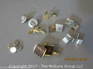 Collection including (2) jewelry boxes and (8) pair of men's cufflinks, including SWANK