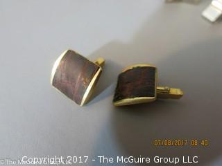 Collection including (2) jewelry boxes and (8) pair of men's cufflinks, including SWANK