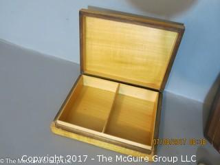 Collection including (2) jewelry boxes and (8) pair of men's cufflinks, including SWANK