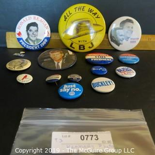 Historical: Political: Campaign Buttons : Kennedy