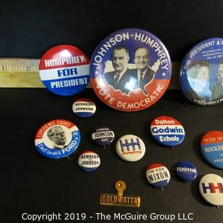 Historical: Political: Campaign Buttons : Johnson Humphrey