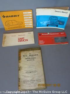 Collection of Vintage auto manuals 