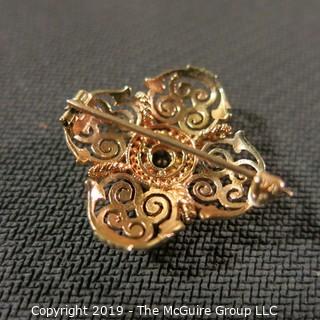 Jewelry: Two 14K Yellow gold vintage brooches; 