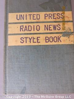 Collection including VHS "The Nixon Tapes", UPI Radio News Style Book and Queen Elizabeth vintage tin box souvenir of the opening of the St. Lawrence Seaway in 1959 