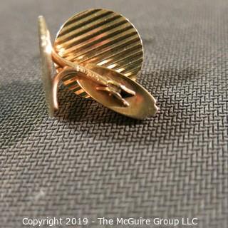 Jewelry: Vintage ESEMCO 10K. 20mm round ribbed cuff links; 7.1 grams (TMG 742)