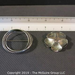 Jewelry: Two Silver pins