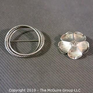 Jewelry: Two Silver pins