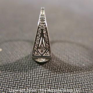 Jewelry: Early 19th C. filigree Platinum (hallmark very worn) Solitaire (approx. 90 points).  Ring shows moderate wear, approx. size 5.5 - 6; 3.8 grams (TMG 735)