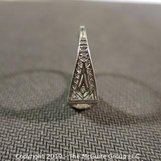 Jewelry: Early 19th C. filigree Platinum (hallmark very worn) Solitaire (approx. 90 points).  Ring shows moderate wear, approx. size 5.5 - 6; 3.8 grams (TMG 735)