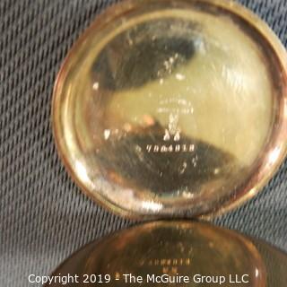 Jewelry: Size 45mm Pocket Watch - Gold Filled, 17 Jewel movement, early 20th C, movement serial # 1432779 7564813, monogrammed. 