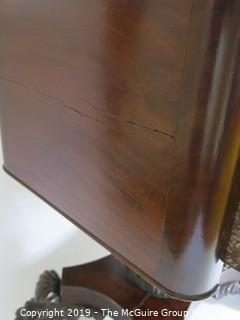 Furniture: Vintage: Antique: Writing Desk Circa 1830 - Carved Clawfoot Pedestal 