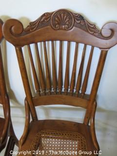 Furniture: Vintage: Antique: Two Cain Woven Spindle Seats (need reweaving) 