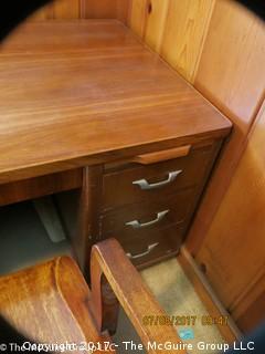 Wooden Office Desk and Chair; 59W x 32D x 28T 