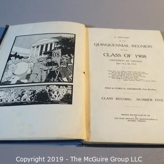 Collectible: Books: Vintage: Historic: Class of 1908 Reunion Virginia