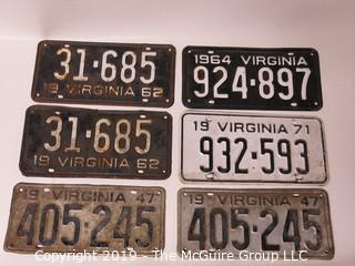 Vintage Virginia License Plates