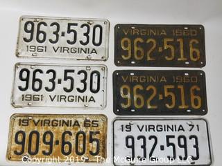 Vintage Virginia License Plates