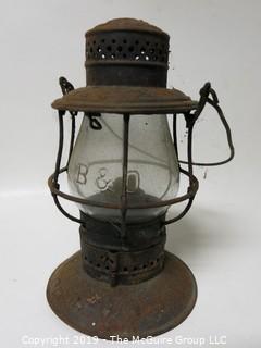 Collectible: Antique: Early B & O Railroad Kerosene Lantern