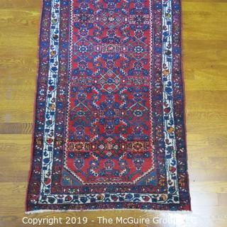 Collectible: Antique: Textile: Oriental Rug: 30x116" Runner