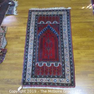 Collectible: Antique: Textile: Oriental Rug: 43x75" Prayer rug?