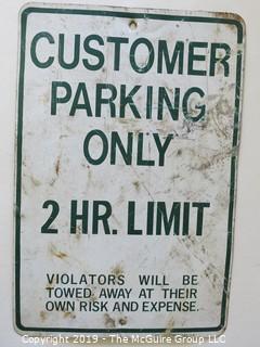 "Customer Parking Only" Metal Sign