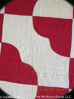 Hand stitched quilt; 72 x 78