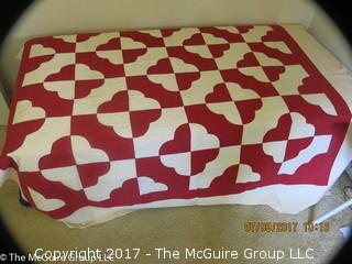 Hand stitched quilt; 72 x 78