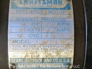 1/3 HP Craftsman Electric Motor with arbor and grinding wheel