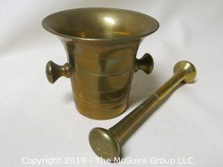 Brass Mortar and Pestle; probably for medicinal purposes