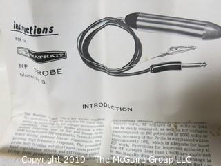 Electronics: Diagnostic Tools: Simpson Milliamperes Gauge; Triplett Milliamperes Gauge; Triplett DC Volt Gauge; Heathkit R F Probe