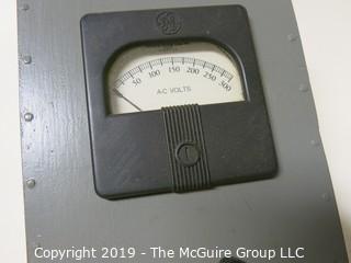 Electronics: Radio Parts: GE AC Volt Meter; Radio Shack Perf Box