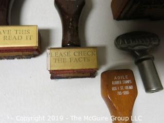 Collection of Office M-C Ink Stamps and holder