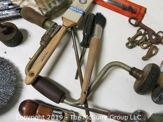 Hand Tools and More: Paint Brushes: Drill bits; clasps.: Steel brushes: Typeset