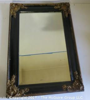 Wall mirror with beveled glass in antique frame; 13 3/4 x 19 1/4  