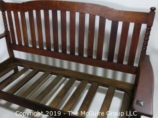 Furniture: Vintage: Antique:: Mission Oak: LIMBERTS: Arts & Crafts: Sofa/Couch w/Overwrapped coil seating pad (Undamaged); 68W x 20D x 40"T