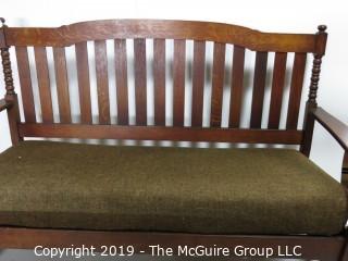 Furniture: Vintage: Antique:: Mission Oak: LIMBERTS: Arts & Crafts: Sofa/Couch w/Overwrapped coil seating pad (Undamaged); 68W x 20D x 40"T