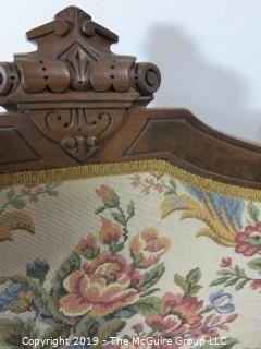 Furniture: Vintage: Antique: EastLake Vict5orian Carved Embroidered Arm Chair; 22W x 27D x 41"T