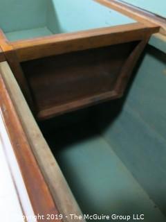 Furniture: Vintage: Antique: Large Pine Felt-Lined 'Blanket Box?' w/Sliding Tray; 50W x 18 1/2D x 29"T