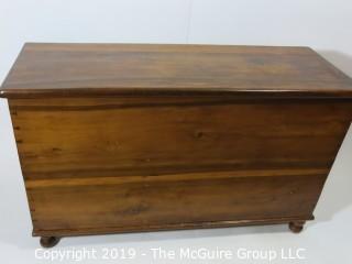 Furniture: Vintage: Antique: Large Pine Felt-Lined 'Blanket Box?' w/Sliding Tray; 50W x 18 1/2D x 29"T